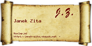 Janek Zita névjegykártya